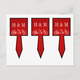 3 Cup Cake Picks Whimsical Crimson Red Double Bike Briefkaart