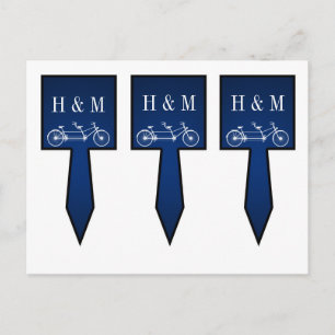 3 Cup Cake Picks Whimsical Navy Blue Double Bike Briefkaart