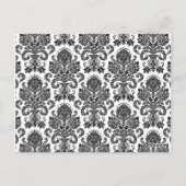 3 Cup Cake Picks Zwart Wit Damask Lace Print Pat Briefkaart (Achterkant)