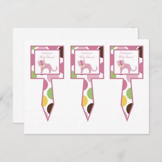 3 Cup Oerwoud Cake Picks Uitnodiging Briefkaart (Voorkant / Achterkant)