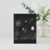 3-D Aarde en Uitzicht buiten de ruimte Briefkaart (Staand voorkant)