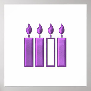 "3-D" Advent Wreatcandles Poster