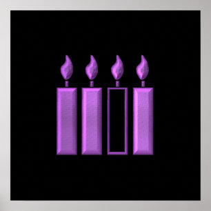 "3-D" Advent Wreatcandles Poster