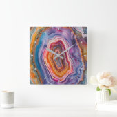 3 D Agaat wandklok Vierkante Klok (Huis)