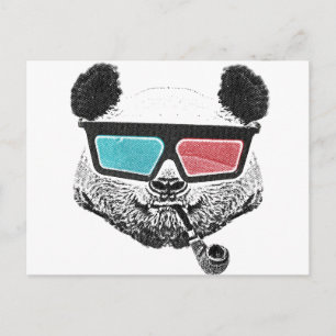  3-D glazen panda Briefkaart