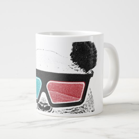  3-D glazen panda Jumbo Beker (Voorkant rechts)