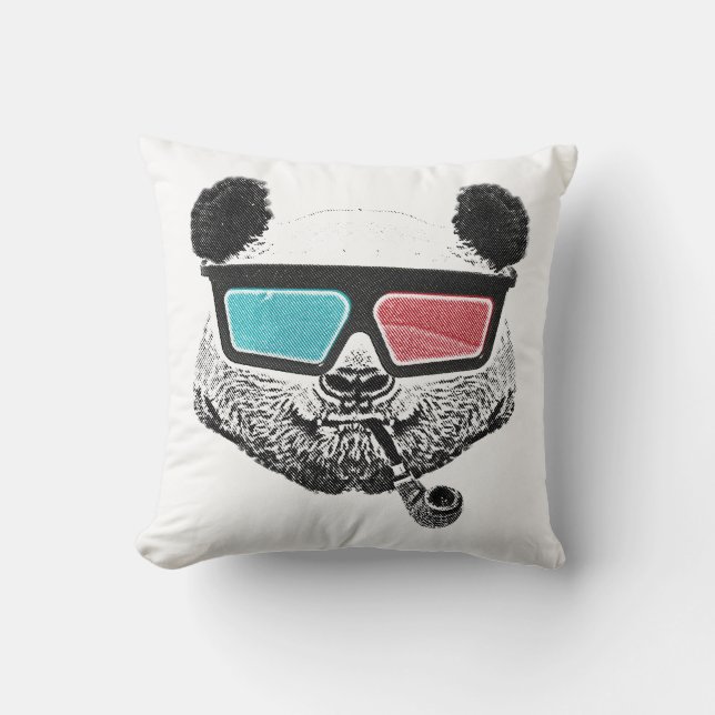  3-D glazen panda Kussen (Voorkant)