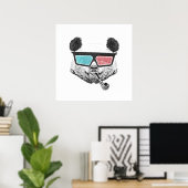  3-D glazen panda Poster (Thuiskantoor)