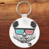  3-D glazen panda Sleutelhanger (Voorkant)