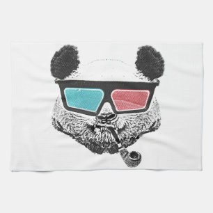  3-D glazen panda Theedoek