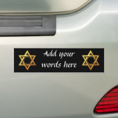 "3-D" Golden Star van David Bumpersticker (Op auto)