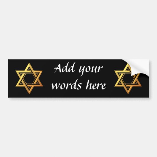 "3-D" Golden Star van David Bumpersticker (Voorkant)