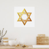 "3-D" Golden Star van David Poster (Keuken)