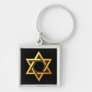 "3-D" Golden Star van David Sleutelhanger