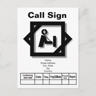 3-D het Pictogram QSL-   kaartPas het aan! Briefkaart