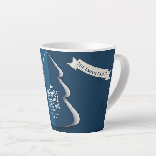 3-D kerstboom Latte Mok (Rechterhoek)