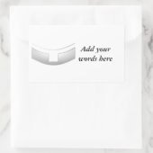 3-D Kijk Silver Priest of Minister's Collar Rechthoekige Sticker (Tas)