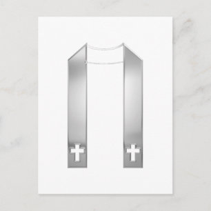 3-D look Silver Priest's Stole Briefkaart