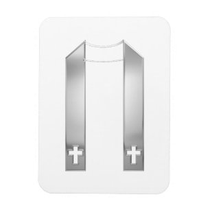 3-D look Silver Priest's Stole Magneet