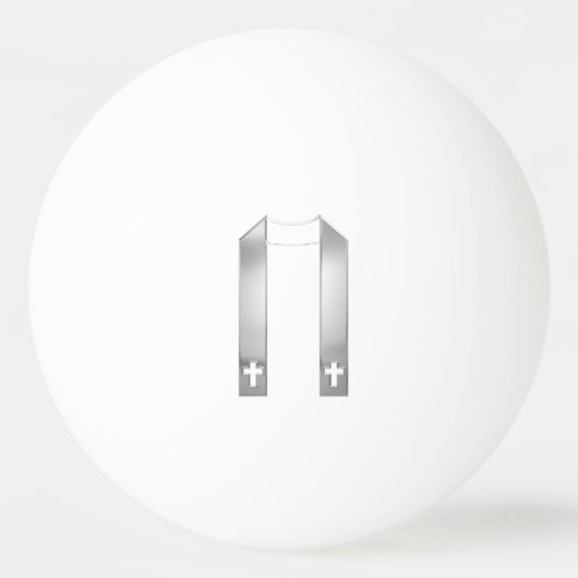 3-D look Silver Priest's Stole Pingpongballen (Voorkant)