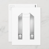 3-D Look Zilveren Priesterstola Briefkaart (Voorkant / Achterkant)