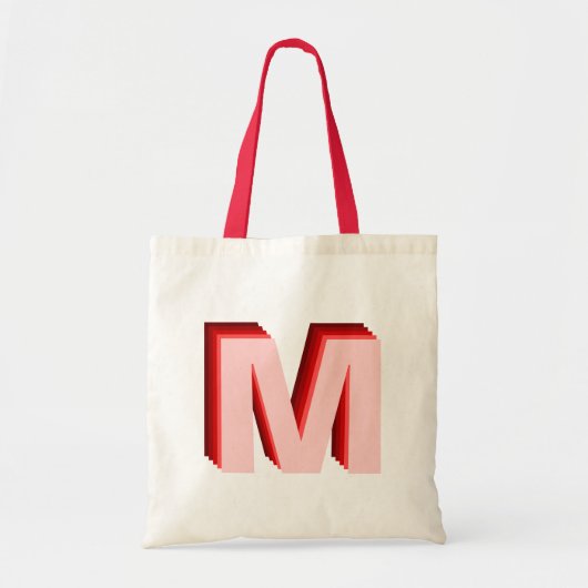 3-D Ombre Monogram Rood Roze Tas (Voorkant)