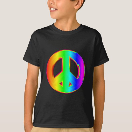 3-D Rainbow Peace Sign #1 T-shirt (Voorkant)