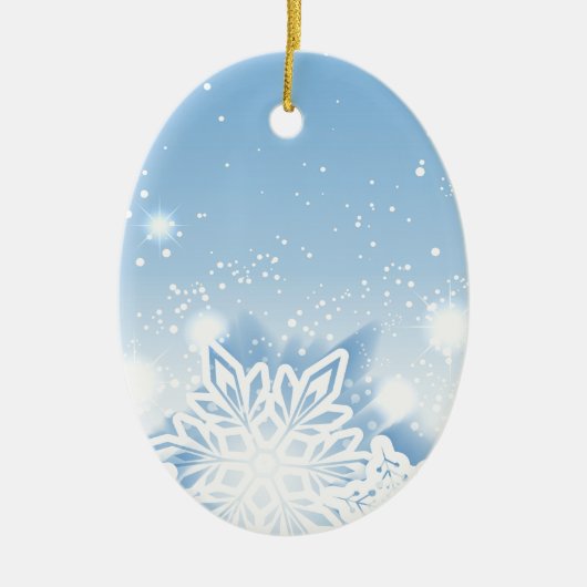 3-D sneeuwvlokken Keramisch Ornament (Voorkant)