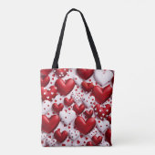 3-D Valentijn Heart Design Canvas tas (Achterkant)