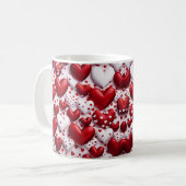 3-D Valentine Coeur Design Céramique Mug (Devant gauche)