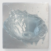 3-D water spatten Stenen Onderzetter (Voorkant)