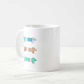 3 Dachshund Color Study #1 Coffee Mug (Devant gauche)