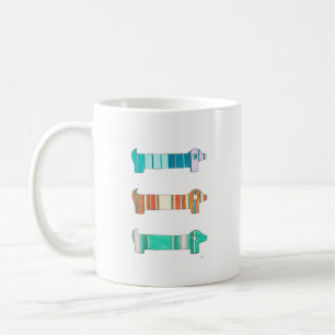 3 Dachshund Colour Study #1 KoffieMok