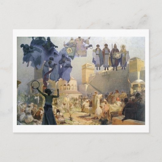 #3 De introductie van de Slavonic liturgy, Mucha Briefkaart (Voorkant)
