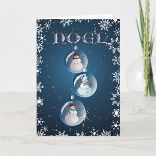 3 DE ORNAMENTEN VAN SNEEUWMANNEN NOEL DOOR SHARON FEESTDAGEN KAART