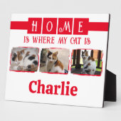 3 Dierlijk huisdier foto collage wit rood Fotoplaat (Zijkant)