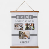 3 Dierlijke foto collage grijs Hangend Wandkleed (Voorkant)