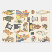 3 Différentes scènes de poupées en papier victorie (Devant)