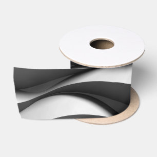 3 Dimensionaal golvend zwart en wit patroon Lint
