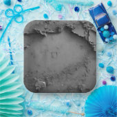 3 Dimensionaal Grijs Rustiek Ontwerp Papieren Bordje (Feest)