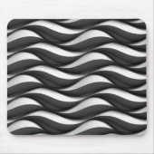 3 Dimensionale Wavy Zwart-wit Patroon Muismat (Voorkant)