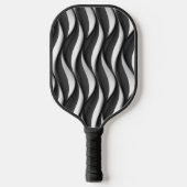 3 Dimensionale Wavy Zwart-wit Patroon Pickleball Paddle (Voorkant)