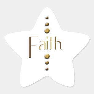 3 Dot Gold Block Faith Ster Sticker