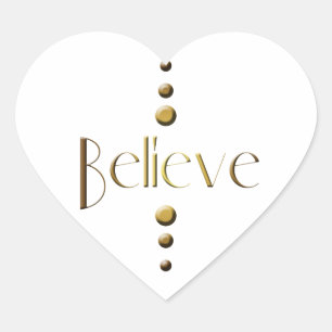 3 Dot Gold Block geloven Hart Sticker