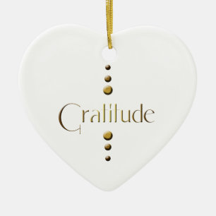 3 Dot Gold Block Gratitude Keramisch Ornament