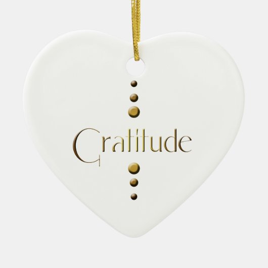 3 Dot Gold Block Gratitude Keramisch Ornament (Voorkant)