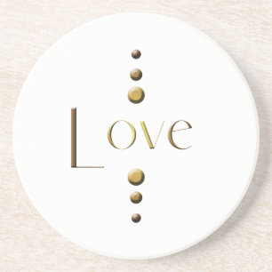 3 Dot Gold Block Love Zandsteen Onderzetter