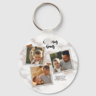 3 Drie foto's Moderne Elegant Collage Family Love Sleutelhanger