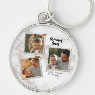 3 Drie foto's Moderne Elegant Collage Family Love Sleutelhanger