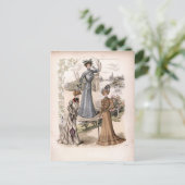 3 Edwardian Damas in Park  Mode Briefkaart (Staand voorkant)